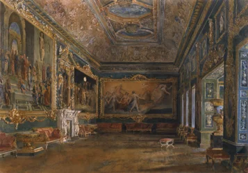 Míčový sál, Northumberland House, cca 1870 (akvarel)