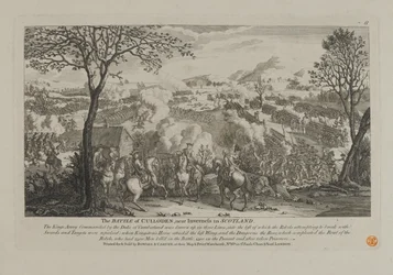 Bitva o Culloden, poblíž Inverness ve Skotsku, publikoval Bowles a Carver, 1746