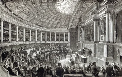Poslanecká sněmovna v Paříži z „Hodiny volného času“, 1891