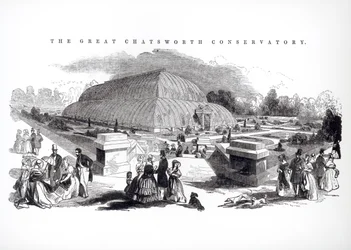 Velká konzervatoř v Chatsworth, 1844