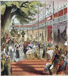 Velká londýnská výstava v Hyde Parku v roce 1851. Velká výstava roku 1851. V roce 1851 byl v Hyde Parku postaven skleněný palác, aby v něm bylo vystaveno mnoho předmětů z různých zemí celého světa