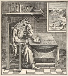 The Grub Street Hermit, z obrázku publikovaného Richardsonem, 1794