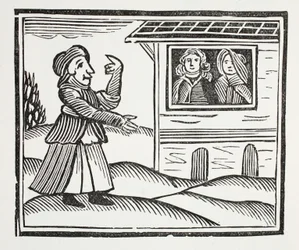 The History of Mother Shipton, ilustrace z Chap-books of the Eighteenth Century od Johna Ashtona, pub. 1882