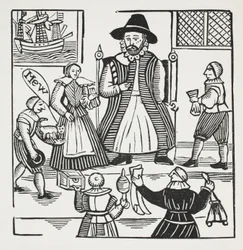 Historie sira Richarda Whittingtona, třikrát primátora Londýna, ilustrace z Chap-books of the Eighteenth Century od Johna Ashtona, pub. 1882
