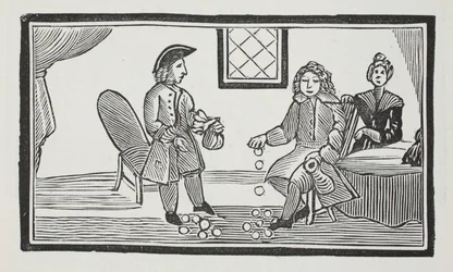 The History of the Blind Beggar of Bethnal Green, ilustrace z knihy Chap-books of the Eighteenth Century od Johna Ashtona, vyd. 1882