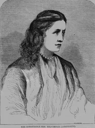 The Hon. Paní Yelverton, ilustrace z ‚Illustrated Sporting News‘, 1861 (novinový papír)