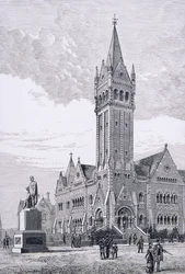 The Independent Church, Collins Street, Melbourne, Austrálie, od Australian Pictures, hospoda. od The Religious Tract Society, 1886