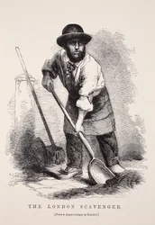The London Scavenger, podle daguerrotypie Richarda Bearda, ilustrace z London Labor a London Poor od Henryho Mayhewa, hospoda. 1862