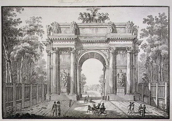 Brány Narvy, Petrohrad (litho)