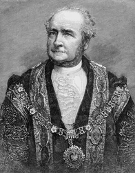 Správný Honza. Alderman G. S. Nottage, nový primátor Londýna, ilustrace z „The Illustrated London News“, 1884