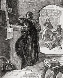 The Scriptorium of a Monastery, z knihy The Church of England: A History for the People, vydané kolem roku 1910