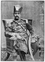 Perský šáh, 1893 (podle fotografie W. & D. Downeyho)