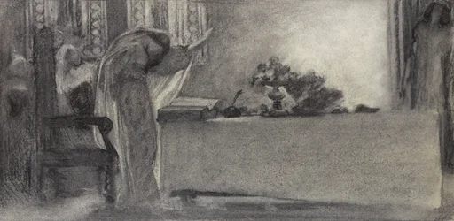The Spell, c.1870 (uhlí na papíře)