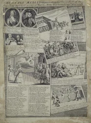 Stage Medley představující zdvořilý vkus města a bezkonkurenční zásluhy básníka G., Polly Peachumové a kapitána Macheatha, kolem roku 1728