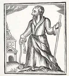 The Wandering Žid, ilustrace z Chap-books of the Eighteenth Century od Johna Ashtona, pub. 1882