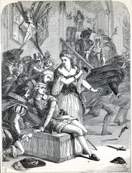 Atentát na Gustava III. Jacobem Johanem Anckarströmem na maškarním plese, Stockholm, Švédsko, 1792