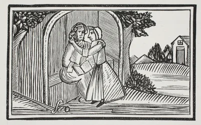 The death of Guy, ilustrace z Chap-books of the Eighteenth Century od Johna Ashtona, hospoda. 1882