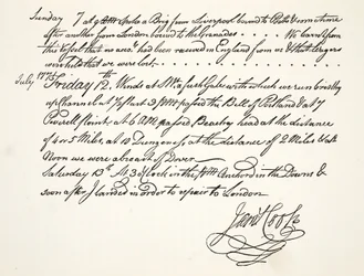 Rukopis Jamese Cooka, červenec 1771