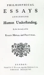 Titulní strana knihy Philosophical Essays Concerning Human Understanding od Davida Huma, 1748 (tisk)