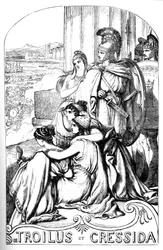 Troilus et Cressida - (Troilus a Cressida) - Ilustrace v "" Dokončení prací Williama Shakespeara""" 1866 - Ilustrace a obecná forma tohoto vydání jsou vypůjčeny z Cassellova ilustrovaného Shakespeara, vydaného v Londýně