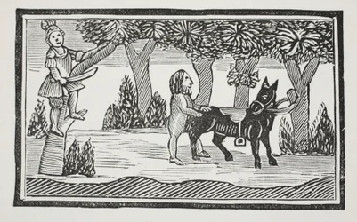 Valentine a Orson, ilustrace z Chap-books of the Eighteenth Century od Johna Ashtona, hospoda. 1882