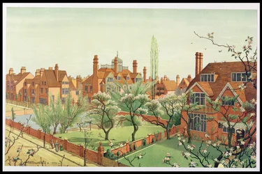 Pohled na Bedford Park, 1882