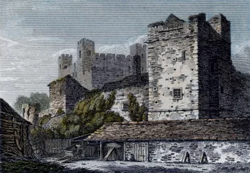 Pohled na hrad Rochester, Kent. c.1830