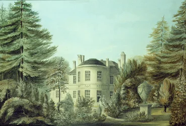 Pohled na vilu z 18. století, cca 1790 (wc na papíře)