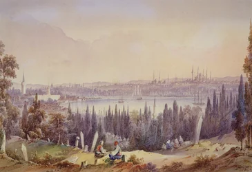 Pohled na Zlatý roh, cca 1840 (wc na papíře)