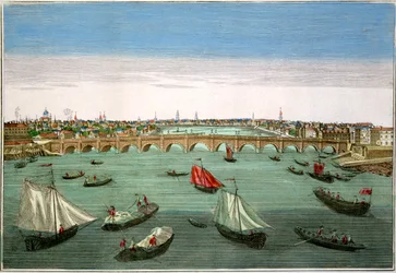 Westminster Bridge, Londýn, počátek až polovina 18. století