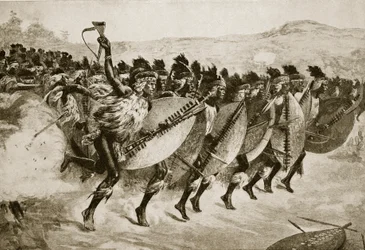 Zuluové postupují do útoku na Kambulu, 29. března 1879