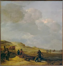 Les dunes avec pecheurs au premier plan - Duny s rybáři v popředí ...