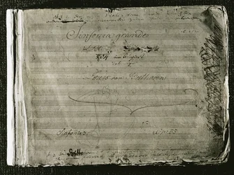 Titulní list Beethovenovy třetí symfonie "Eroica" (foto), Gesellschaft der Musikfreunde, Vídeň, Rakousko (phtoto)