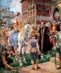 Queen Elizabeth Otevření Royal Exchange v roce 1570, c1920.
