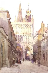 Notre Dame, Dijon 1897 (akvarel)