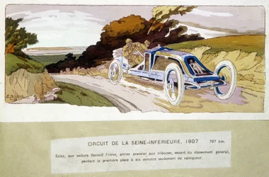 Circuit de la Seine-Inèrieure, Szisz vozem Renault Frères, byl první na tribuně, druhý v celkové klasifikaci, na 1. místo ztratil pouhých šest minut od vítěze