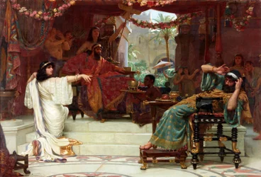 Ester obviňuje Hamana před králem Achašverošem, 1888