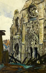 Peronne, 3.1.1919 (pastel a kvaš na papíře)