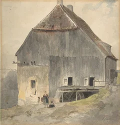 Vodní mlýn, ca. 1870.