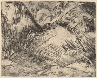 Horský svah s kozami, 1920.