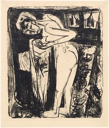 Stojící akt v pokoji, 1921.
