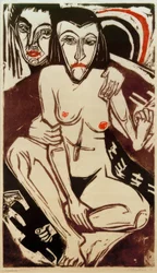 E.L. Kirchner, Melancholie (autoportrét s Ernou)