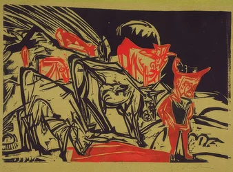 Stádo krav s pastýřem. 1919
