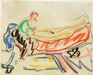 Pár na Canapee (Erich Heckel a modelka)