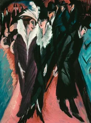 Ulice, Berlín - Obraz Ernsta Ludwiga Kirchnera (1880-1938) - 1913 - 120,6 x 91,1 - Museum of Modern Art, New York
