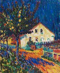 Vesnická ulice s jabloněmi, 1907.