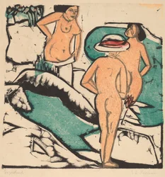 Koupající se ženy mezi bílými kameny, 1912