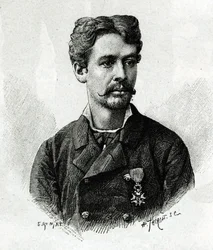 Portrét doktora Tautaina, během expedice do Afriky 1879-1882, pod velením Gallieniho. Rytina E. Ronjata z fotografie k ilustraci příběhu „Exploration du Haut Niger (Haut Niger)“ (dnešní Mali) od velitele Josepha Galliena