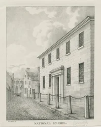 Tamworth - National School: litografie, nd [1796-1865] (tisk)
