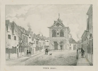 Tamworth - The Town Hall: litografie, nd [1796-1865]